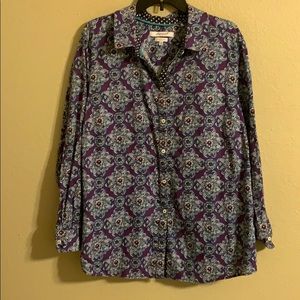 Foxcroft wrinkle free purple button down shirt 20W
